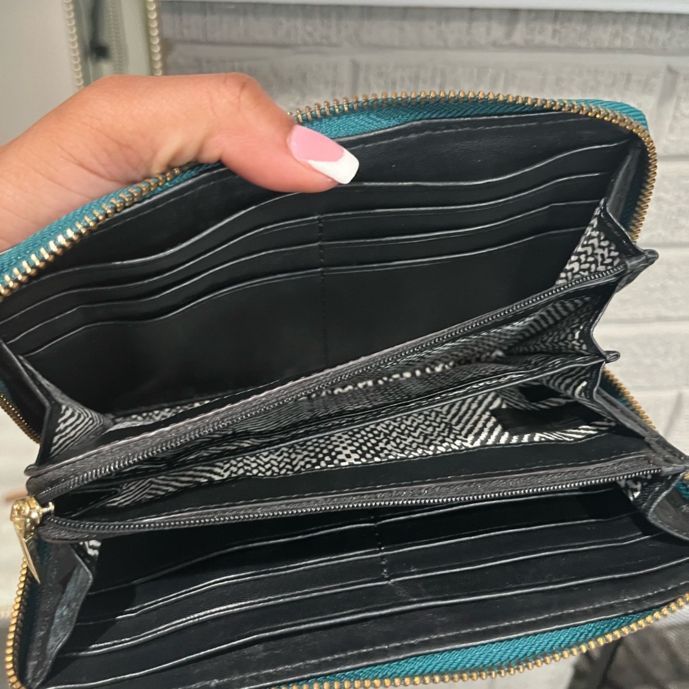 Rebecca Minkoff Blue Wallet with Gold Details - Picture 3 of 3